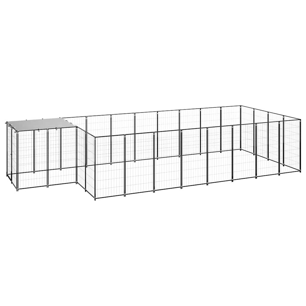 Kavez za pse crni 10,89 m² čelični