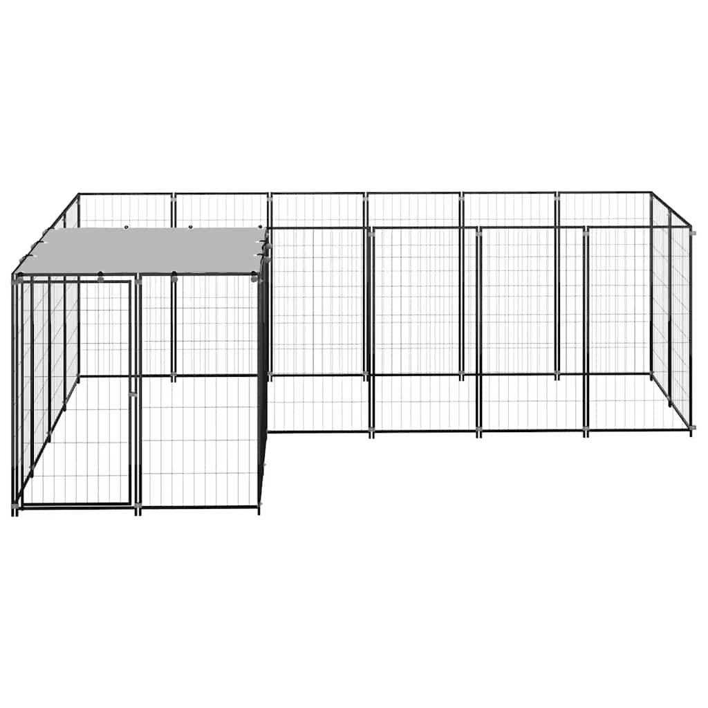 Kavez za pse crni 4,84 m² čelični