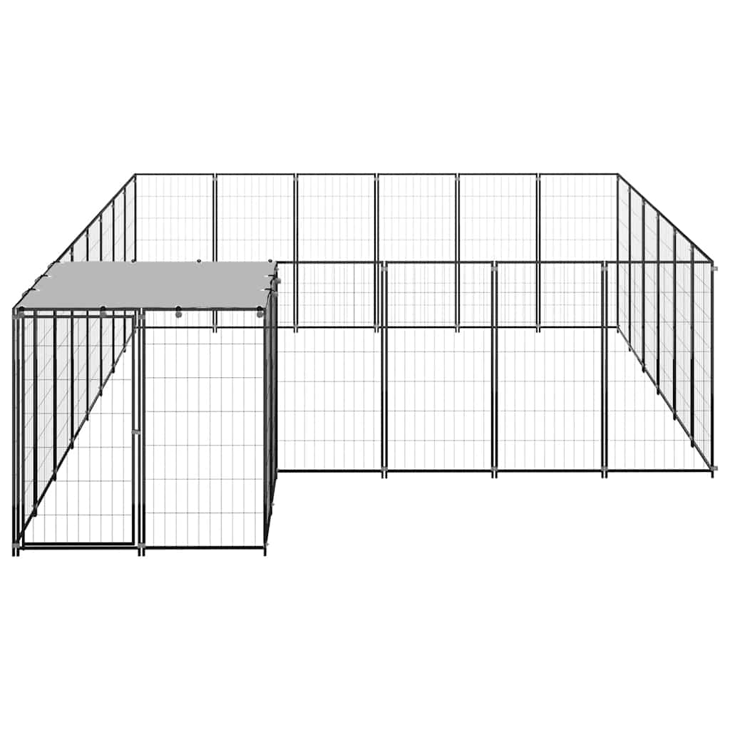 Kavez za pse crni 12,1 m² čelični