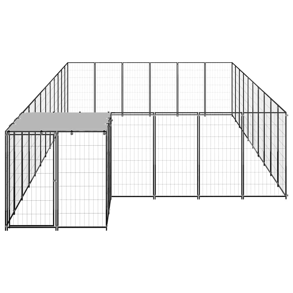 Kavez za pse crni 19,36 m² čelični