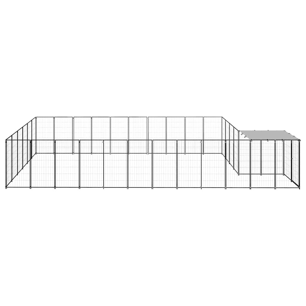 Kavez za pse crni 19,36 m² čelični