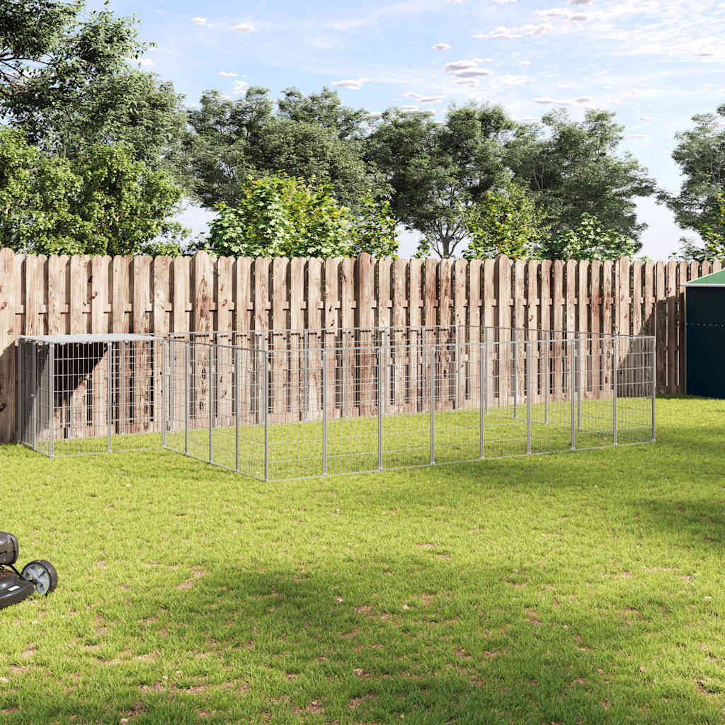 Kavez za pse srebrni 15,73 m² čelični