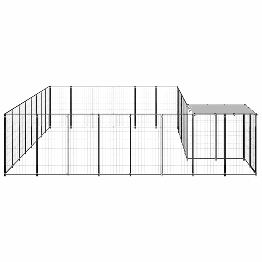 Kavez za pse crni 15,73 m² čelični