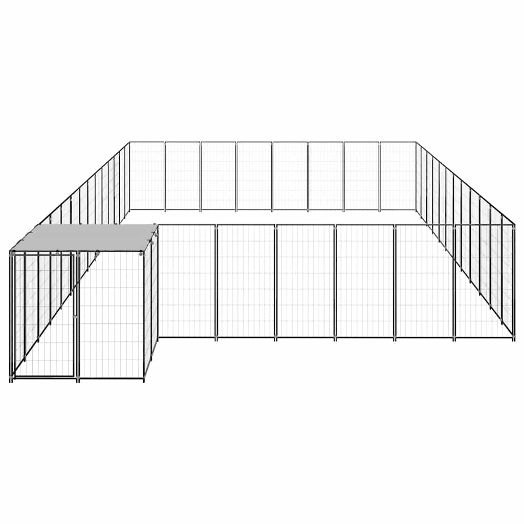 Kavez za pse crni 30,25 m² čelični