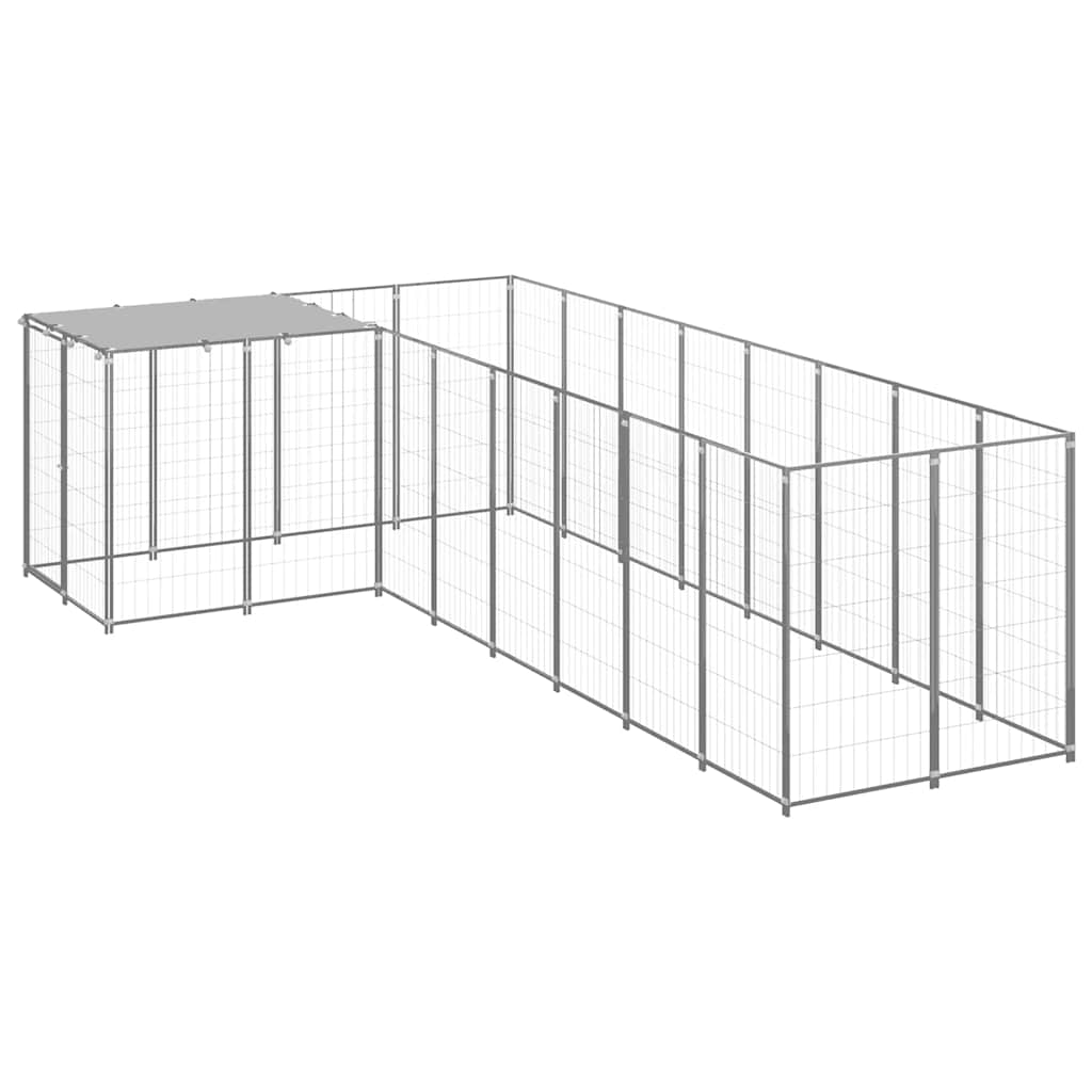 Kavez za pse srebrni 6,05 m² čelični
