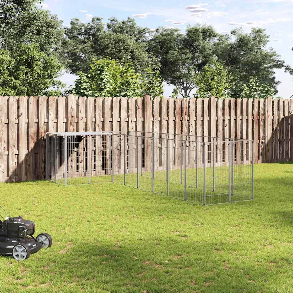 Kavez za pse srebrni 6,05 m² čelični