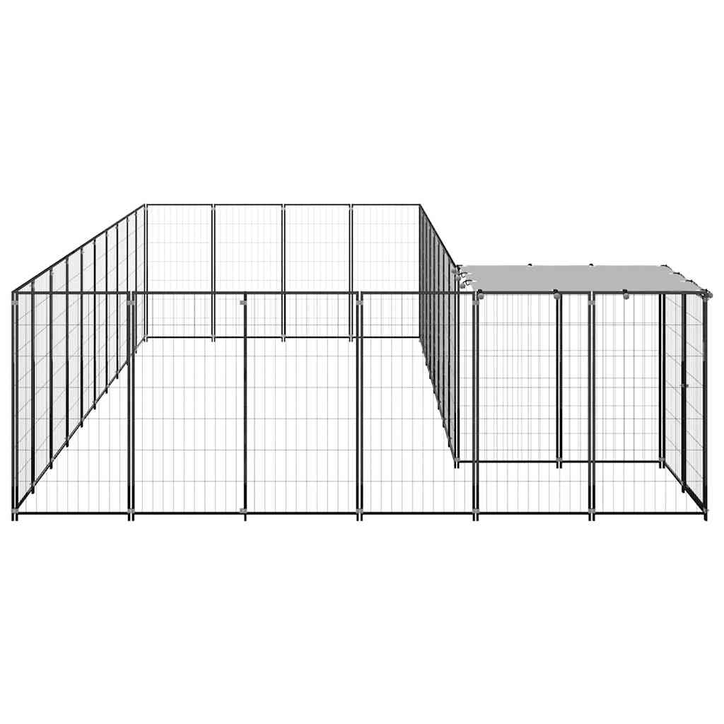Kavez za pse crni 19,36 m² čelični