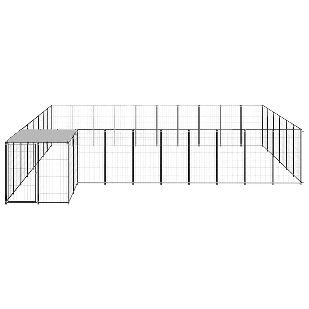 Kavez za pse crni 19,36 m² čelični