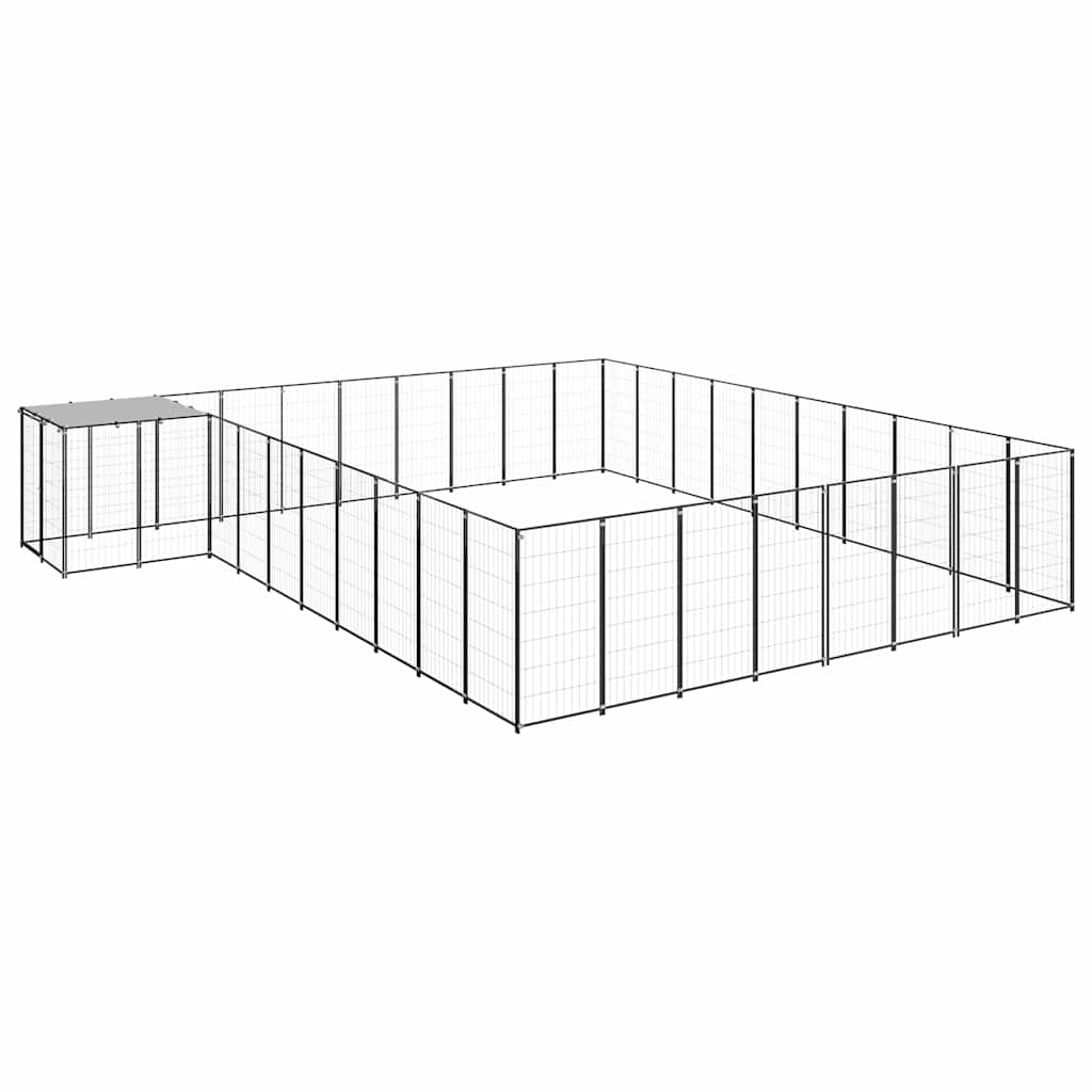 Kavez za pse crni 25,41 m² čelični