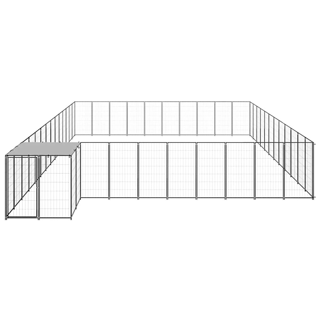 Kavez za pse crni 37,51 m² čelični