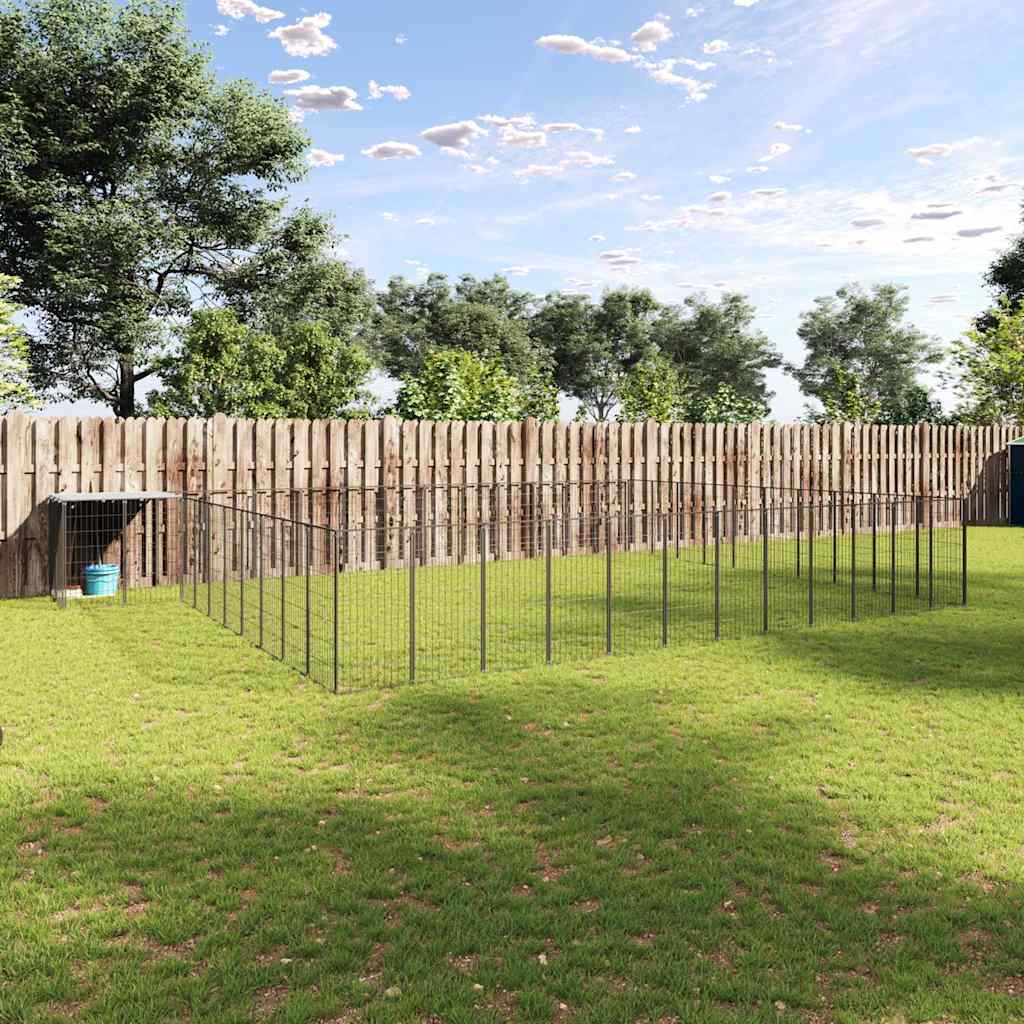 Kavez za pse crni 37,51 m² čelični