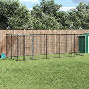 Vanjski kavez za pse s krovom čelični 12,1 m²
