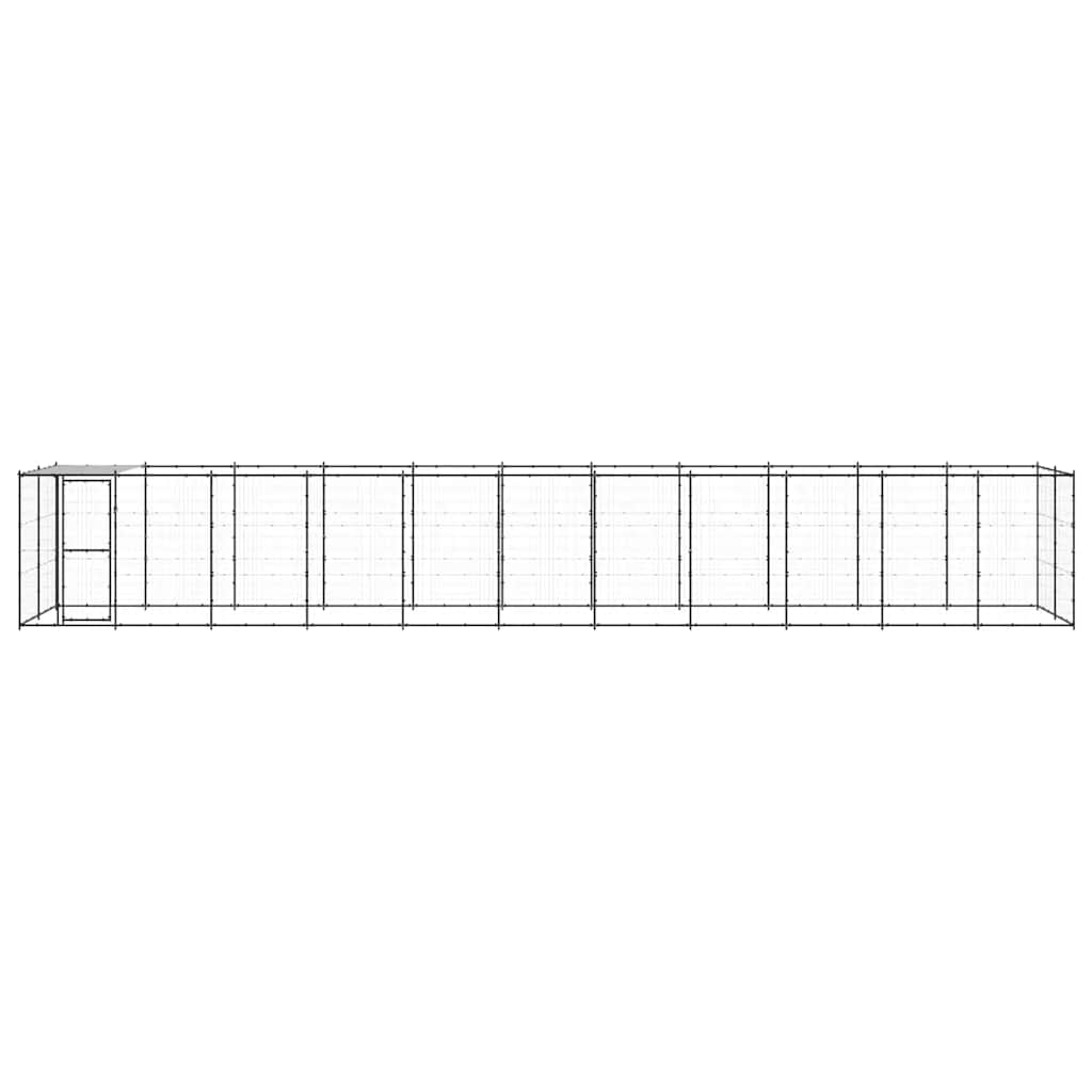Vanjski kavez za pse s krovom čelični 26,62 m²