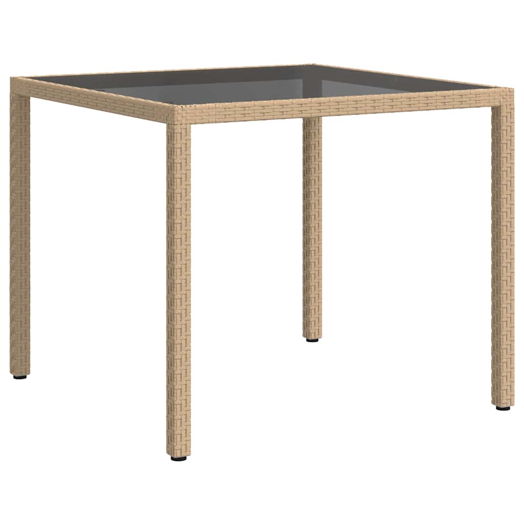 Vrtni stol 90 x 90 x 75 cm od kaljenog stakla i poliratana bež