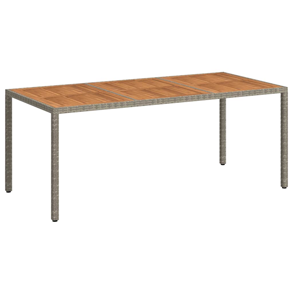 Vrtni stol od poliratana i bagremovog drva 190x90x75 cm sivi