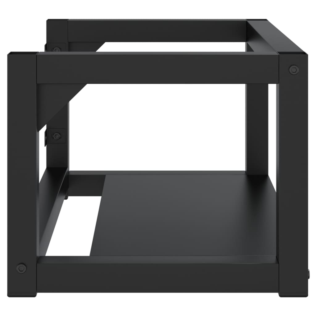 Zidni okvir za kupaonski umivaonik crni 59x38x31 cm željezni