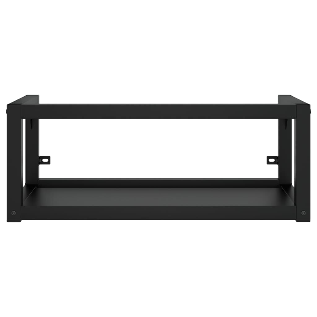 Zidni okvir za kupaonski umivaonik crni 79x38x31 cm željezni