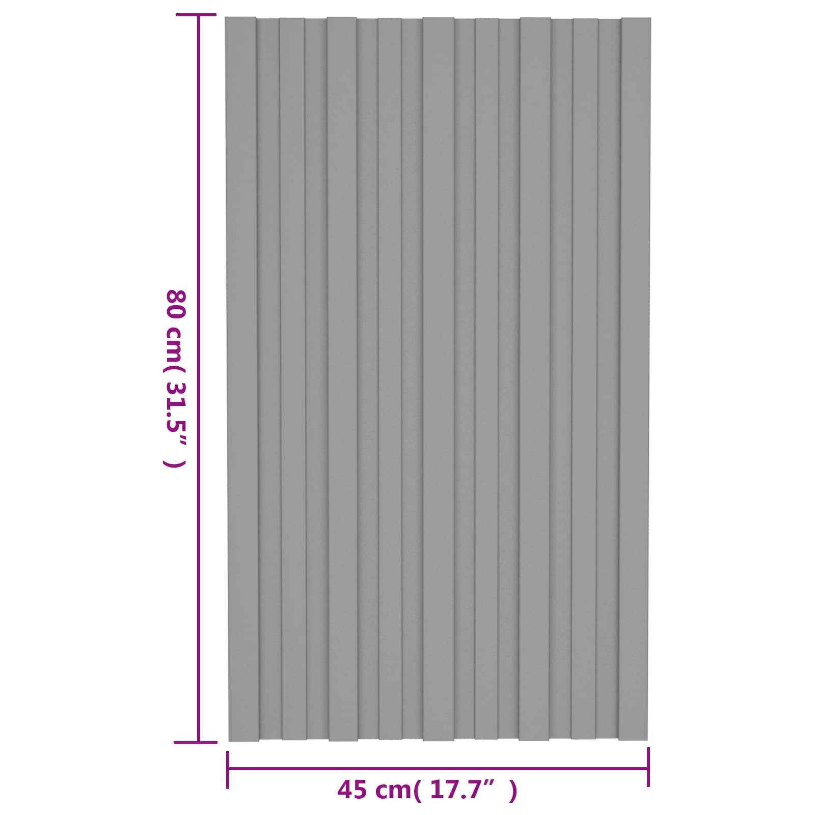 Krovni panel 12 pcs Siva 80 x 45 cm Pocinčani čelik