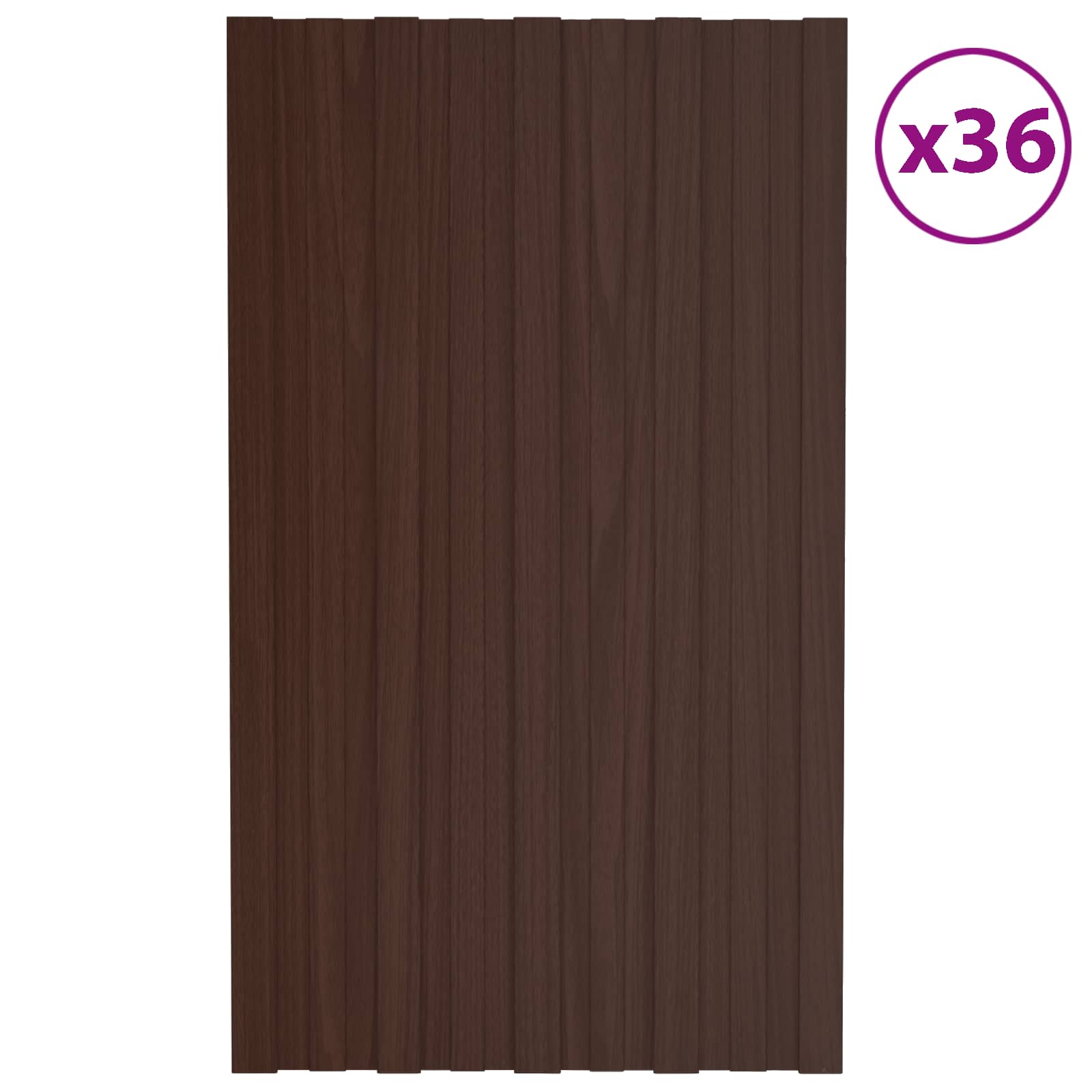 Krovni panel 36 pcs Smeđa 80 x 45 cm Pocinčani čelik