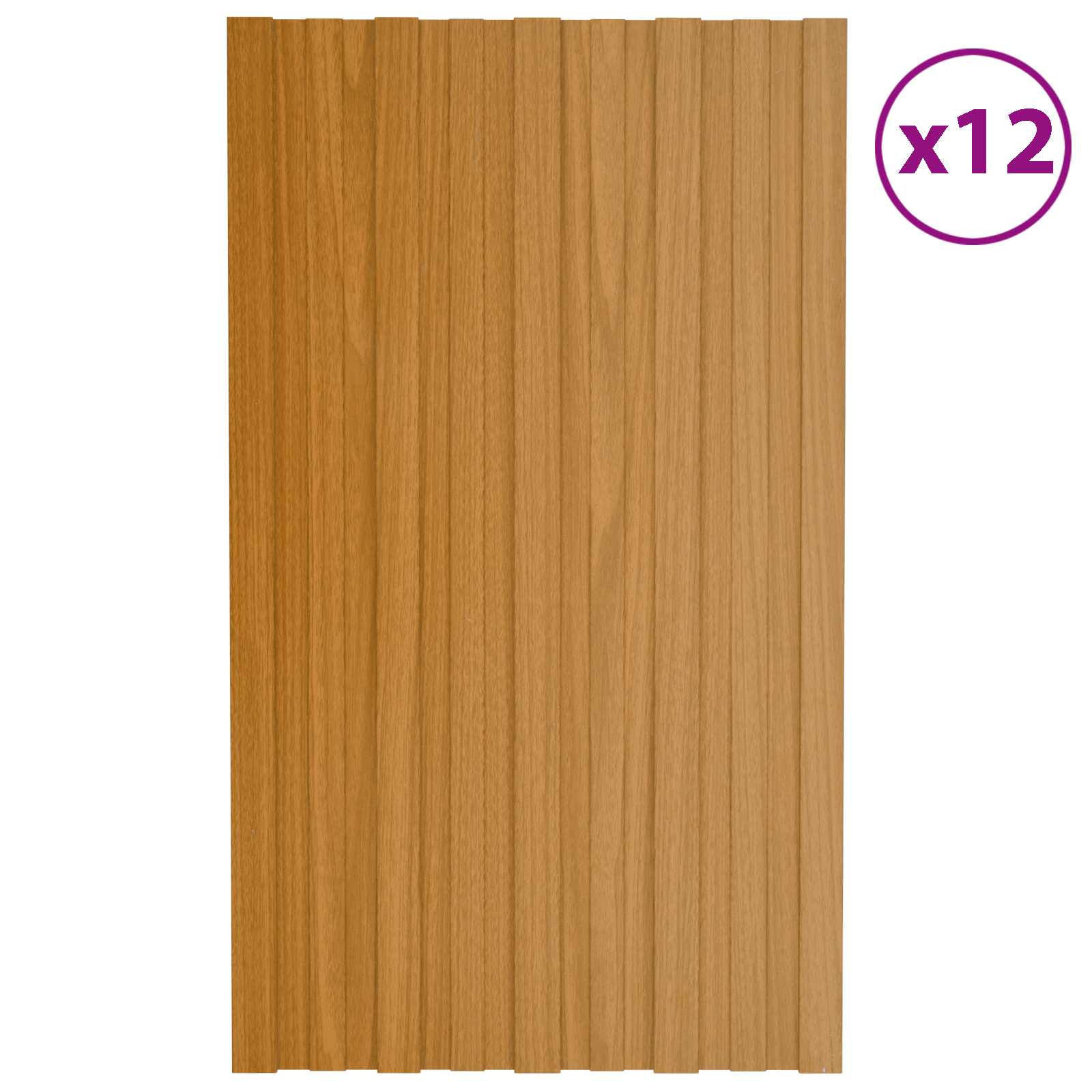 Krovni panel 12 pcs Prirodna 80 x 45 cm Pocinčani čelik