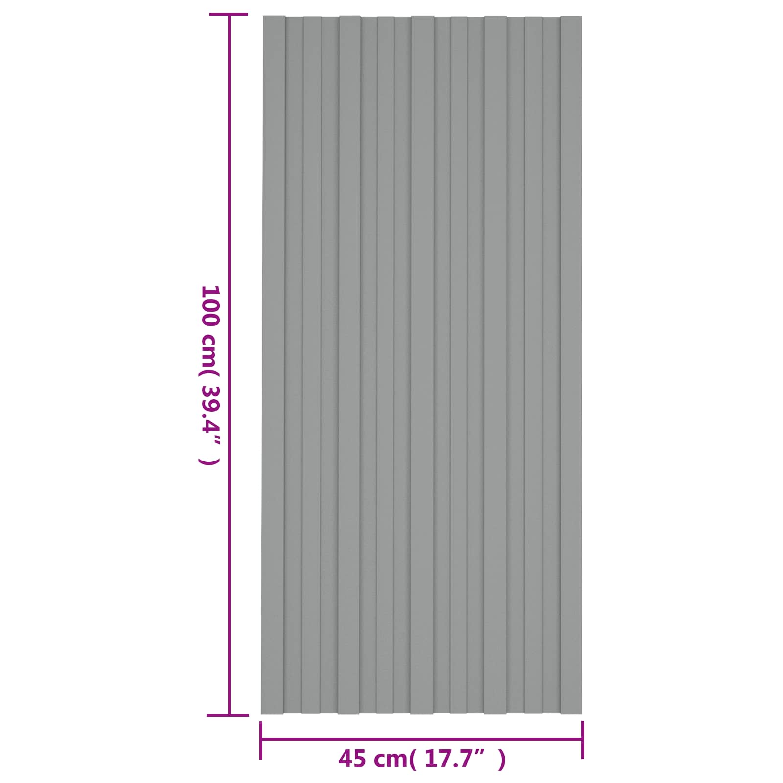 Krovni panel 12 pcs Siva 100 x 45 cm Pocinčani čelik