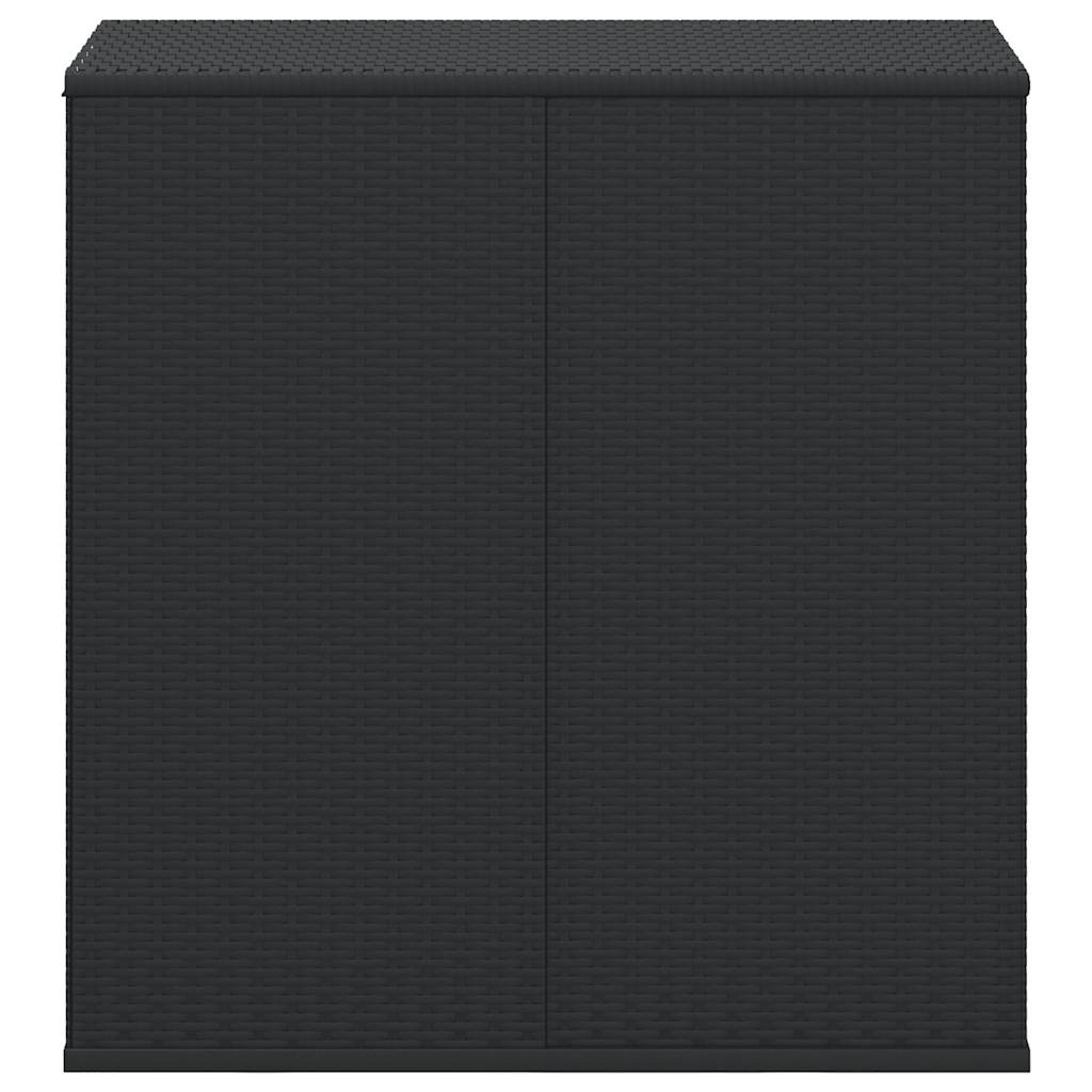 Kutija za vrtne jastuke od PE ratana 100 x 49 x 103,5 cm crna
