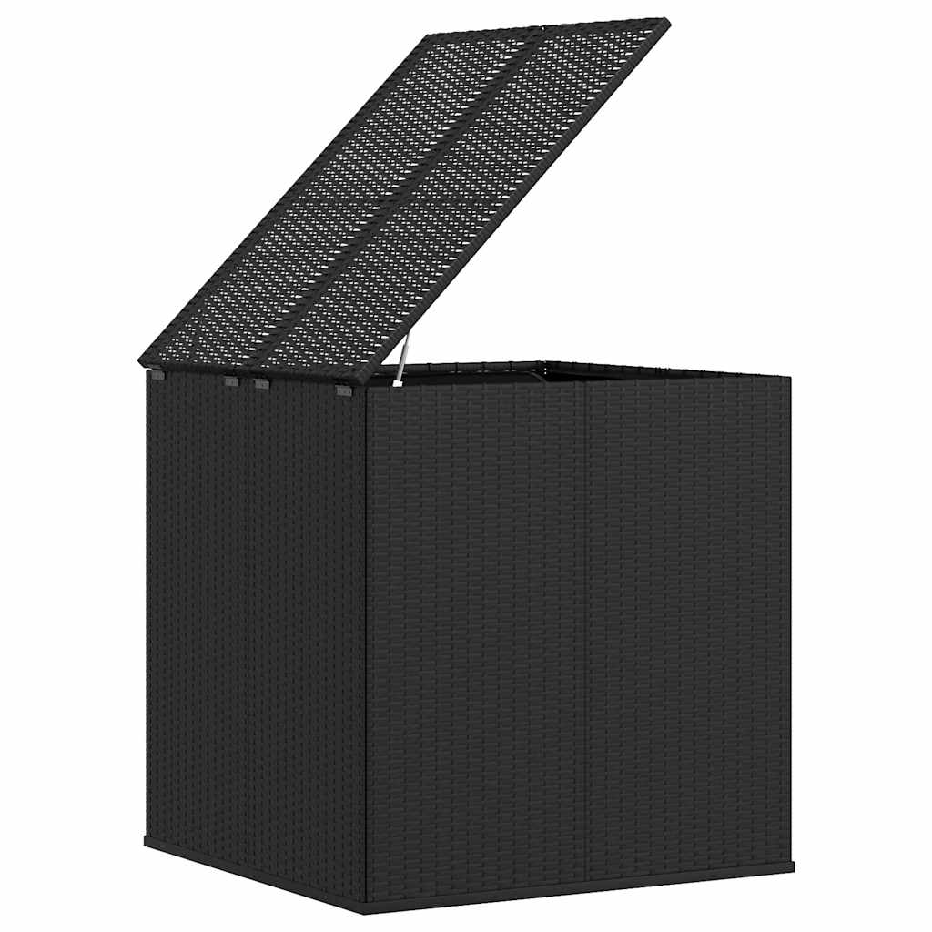 Kutija za vrtne jastuke od PE ratana 100 x 97,5 x 104 cm crna