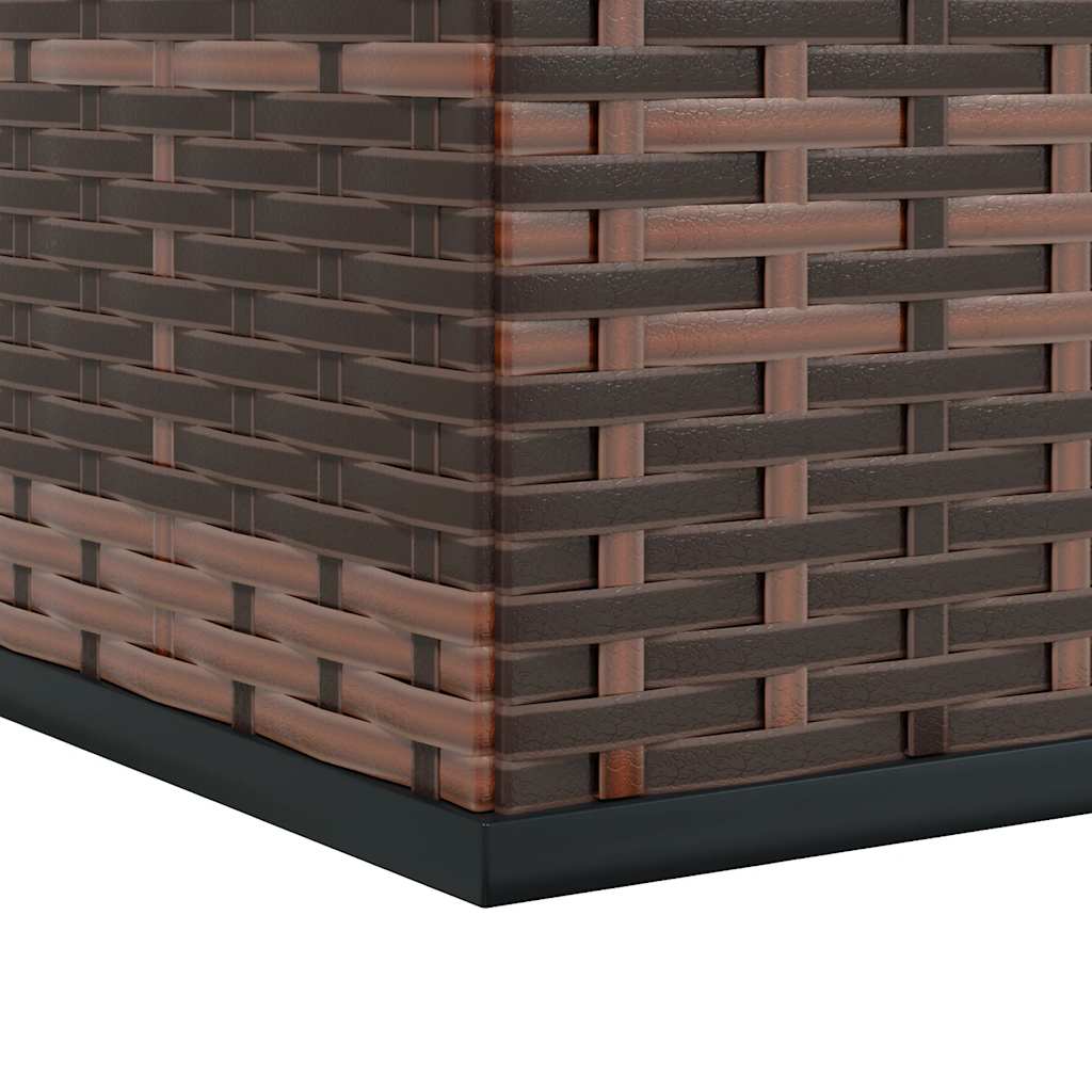 Kutija za vrtne jastuke od PE ratana 100 x 97,5 x 104 cm smeđa