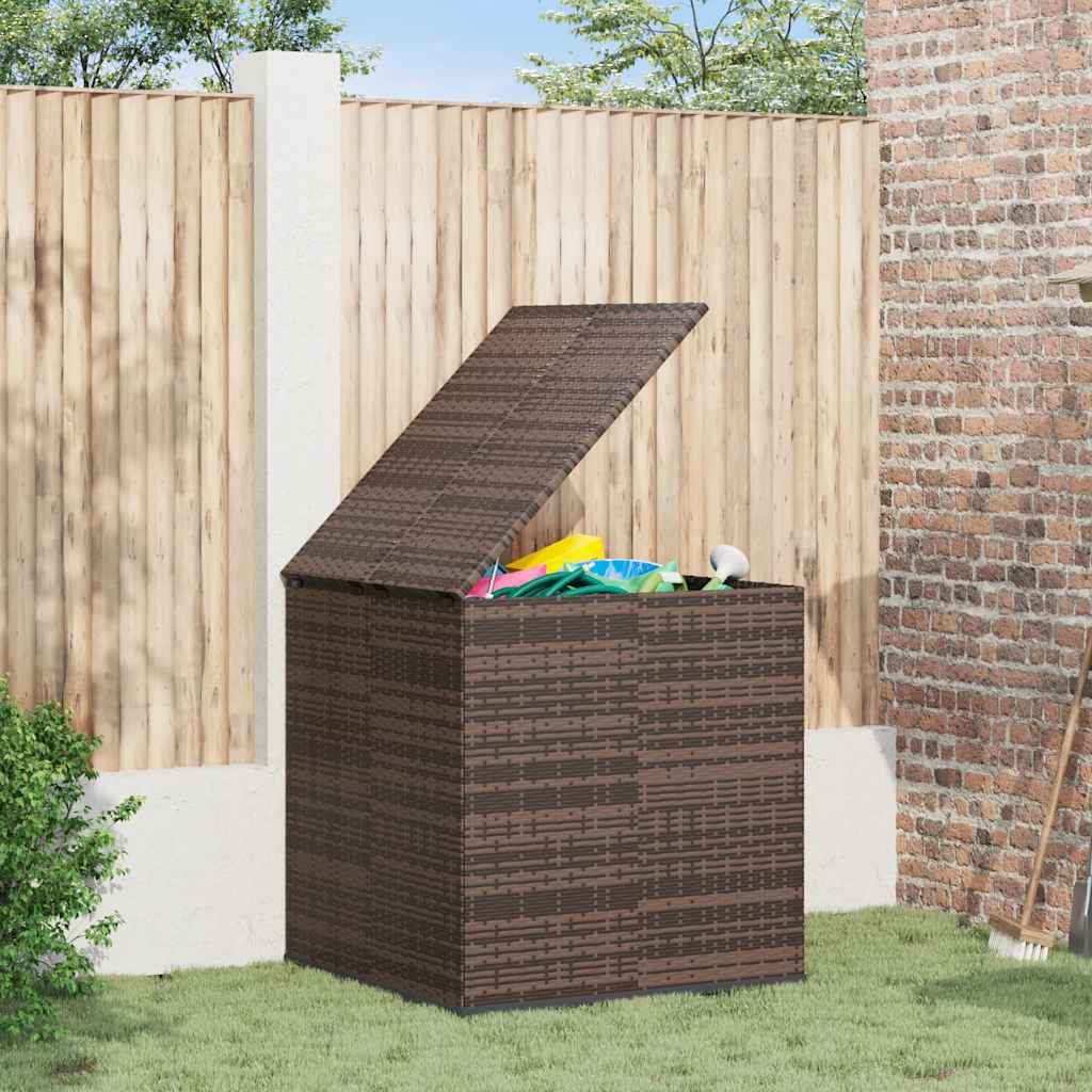 Kutija za vrtne jastuke od PE ratana 100 x 97,5 x 104 cm smeđa