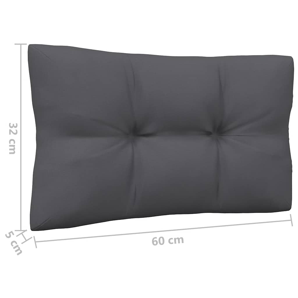 Srednja vrtna sofa s antracit jastucima masivna borovina siva