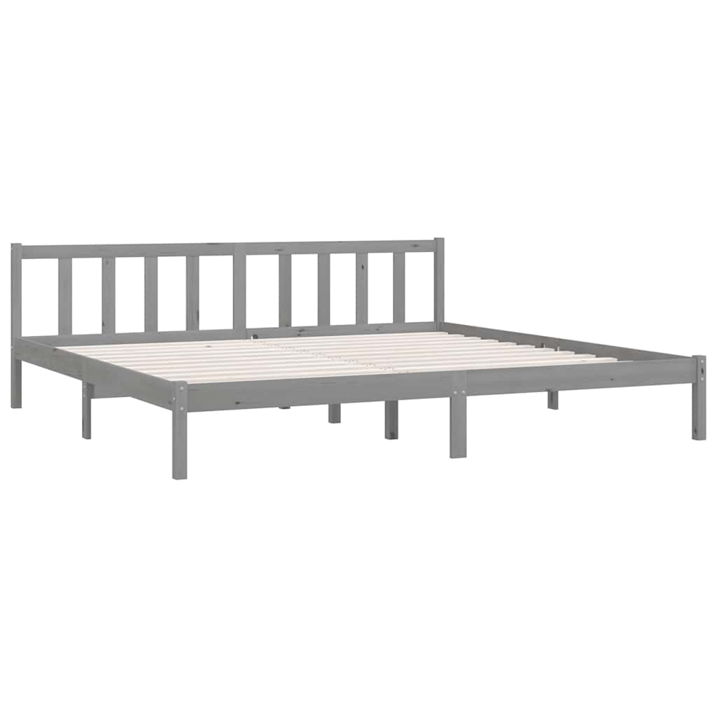 Okvir za krevet od masivne borovine sivi 200 x 200 cm