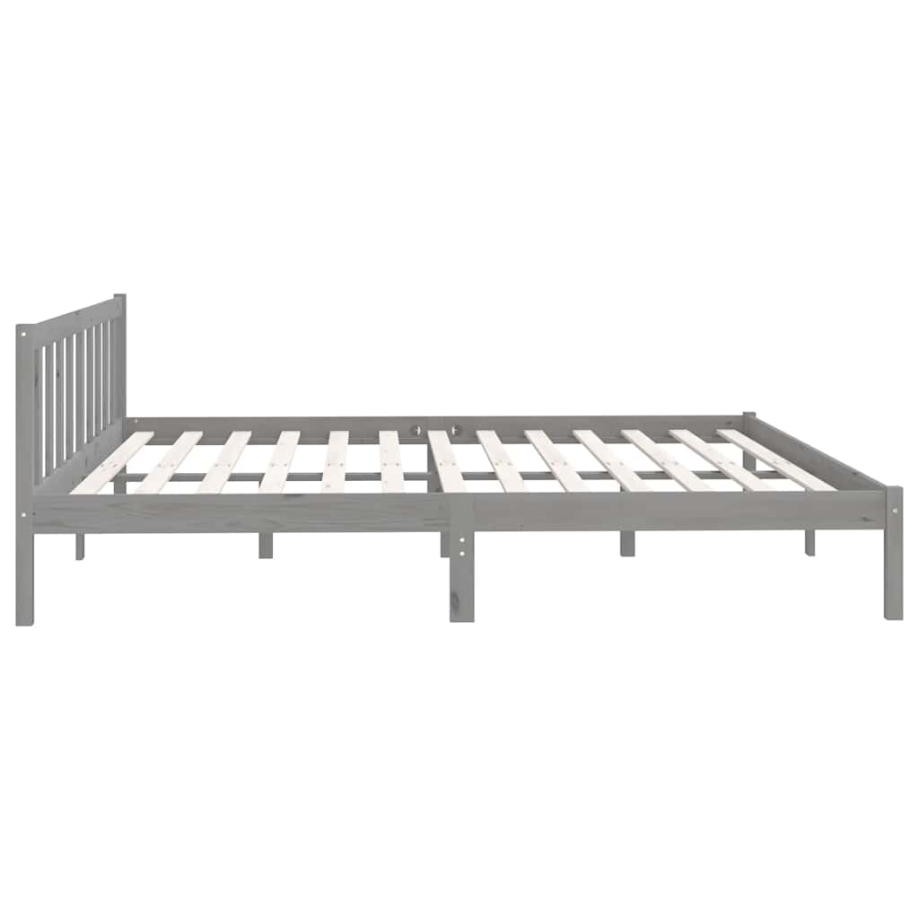 Okvir za krevet od masivne borovine sivi 200 x 200 cm