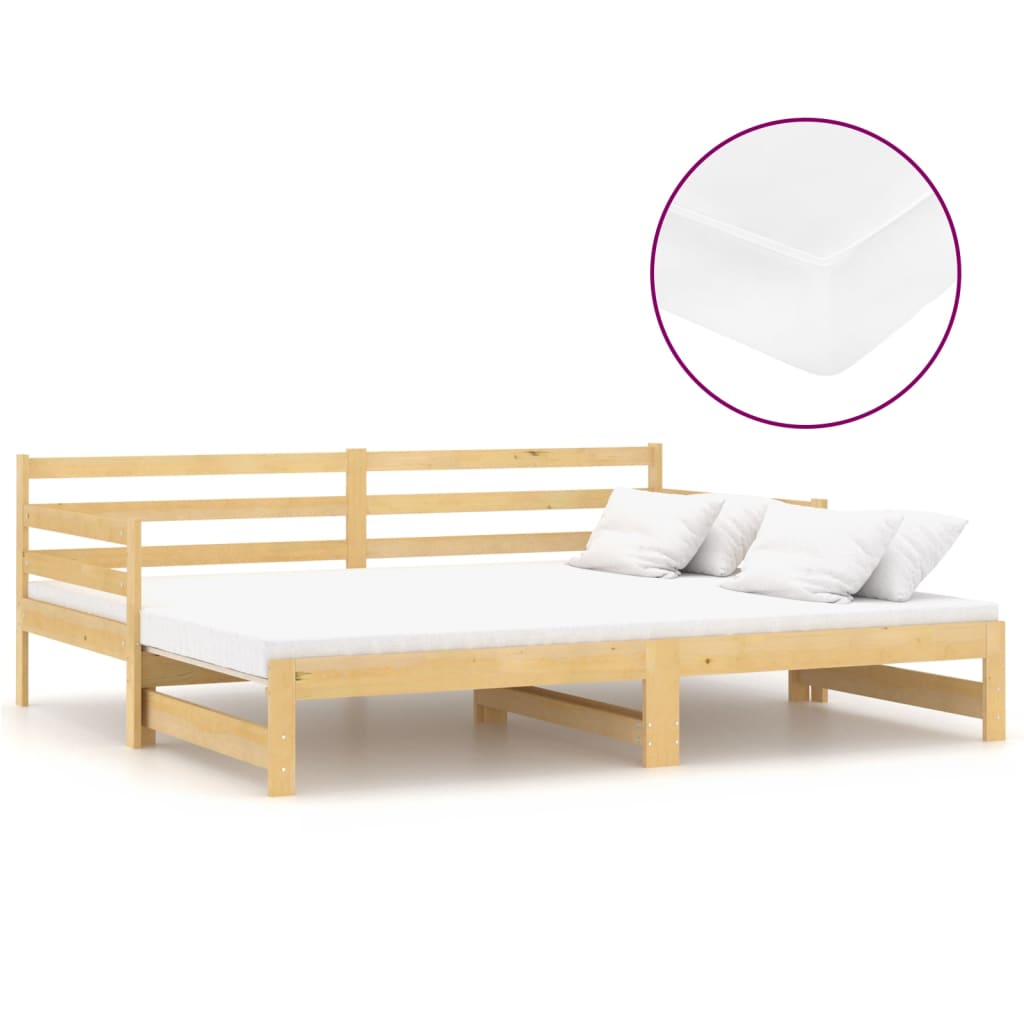 Dnevni ležaj na izvlačenje 2 x (90 x 200) cm masivna borovina