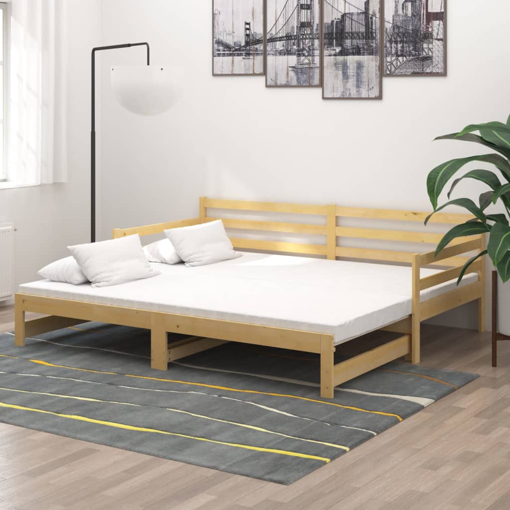Dnevni ležaj na izvlačenje 2 x (90 x 200) cm masivna borovina