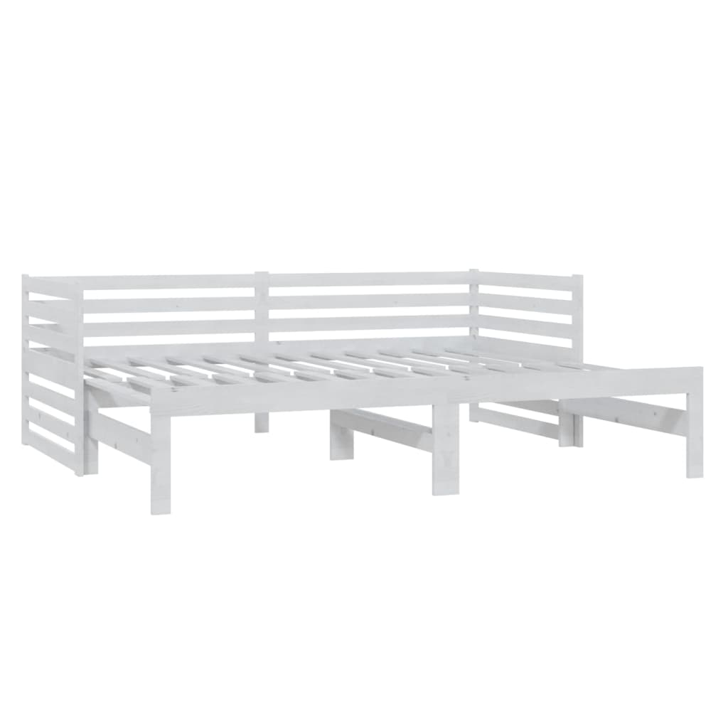 Dnevni ležaj na izvlačenje 2 x (90 x 200) cm bijeli od borovine