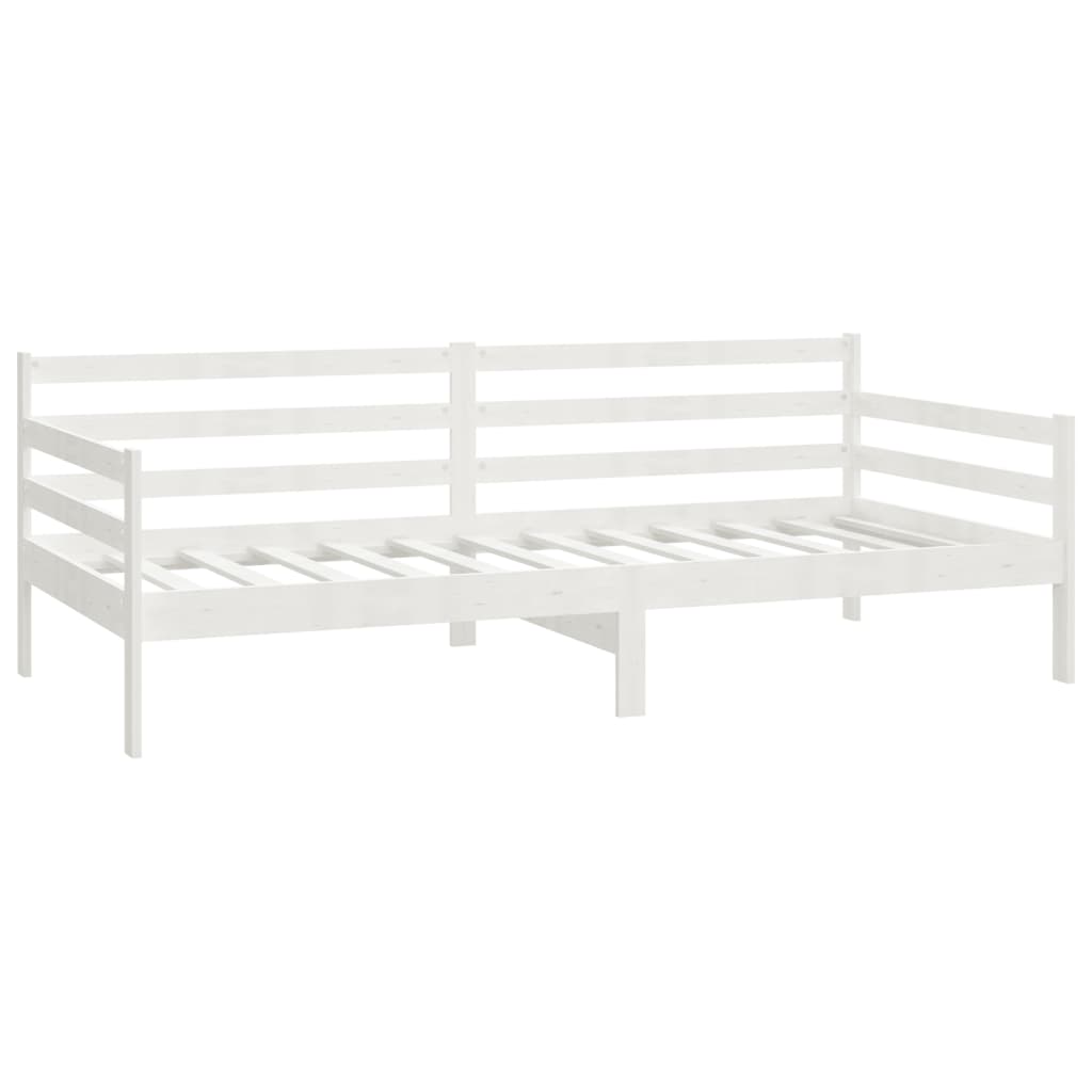 Dnevni ležaj s ladicama 90 x 200 cm bijeli od masivne borovine