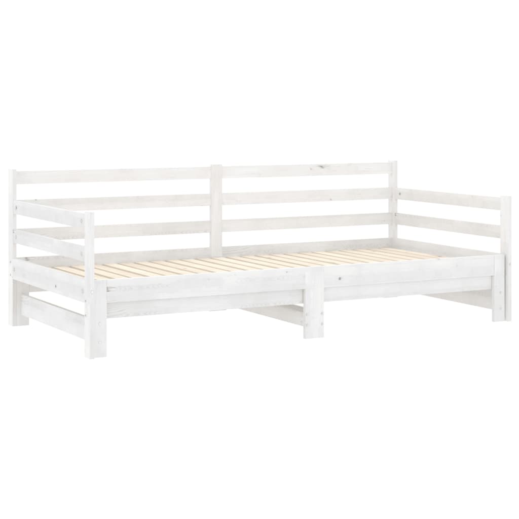 Dnevni ležaj na izvlačenje 2 x (90 x 200) cm bijeli od borovine