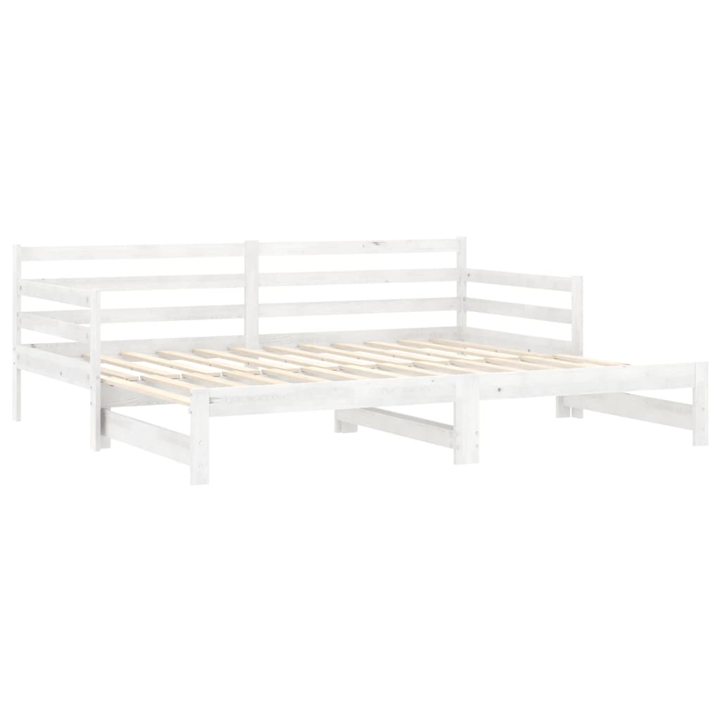 Dnevni ležaj na izvlačenje 2 x (90 x 200) cm bijeli od borovine