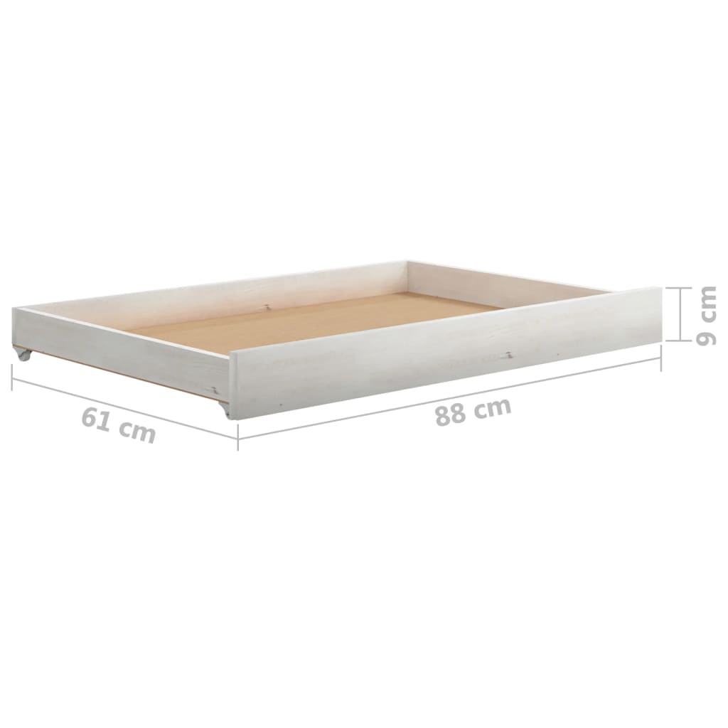 Dnevni ležaj na izvlačenje 2 x (90 x 200) cm bijeli od borovine