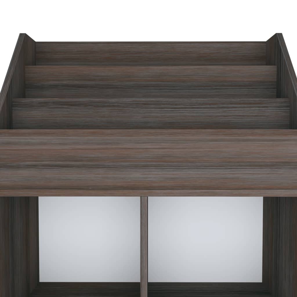Stalak za dječje časopise sivi i hrast 71 x 30 x 114 cm drveni