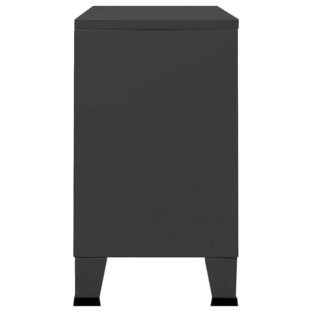 Komoda antracit 105 x 35 x 62 cm od metala i stakla