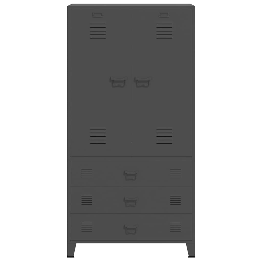 Ormar antracit 90 x 50 x 180 cm metalni