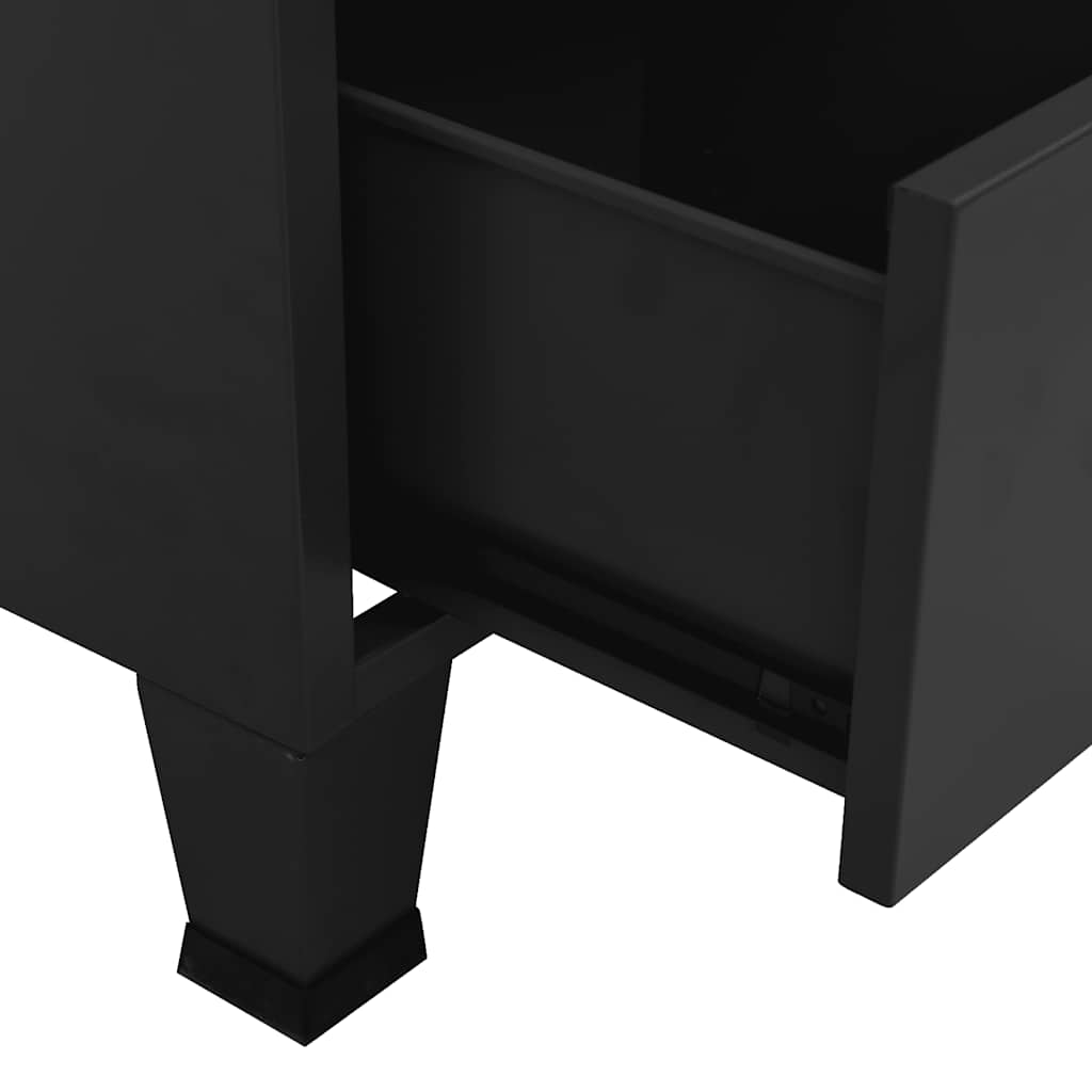 Industrijski sanduk za pohranu crni 70 x 40 x 115 cm metalni