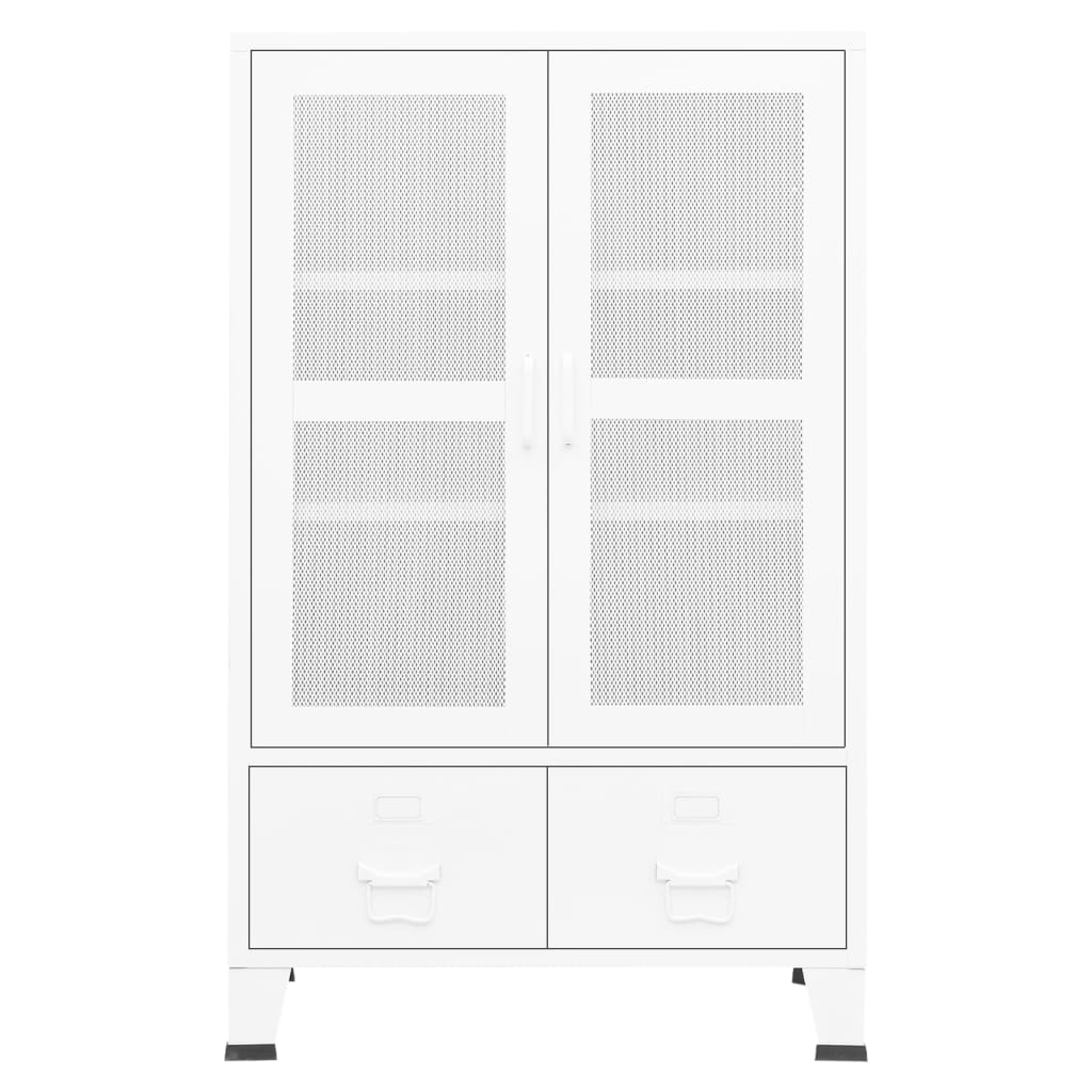 Industrijski sanduk za pohranu bijeli 70 x 40 x 115 cm metalni
