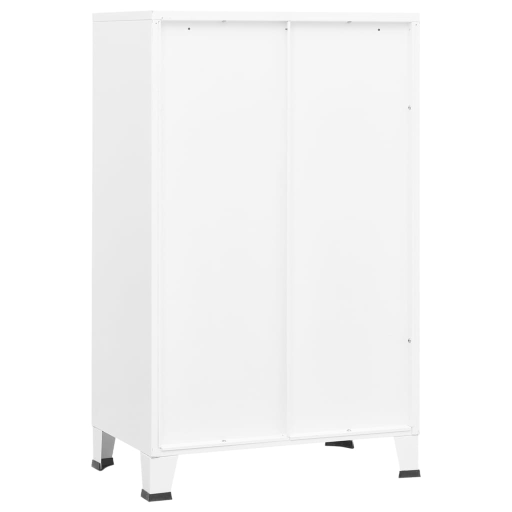 Industrijski sanduk za pohranu bijeli 70 x 40 x 115 cm metalni