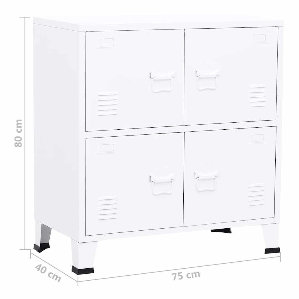 Industrijski sanduk za pohranu bijeli 75 x 40 x 80 cm čelični