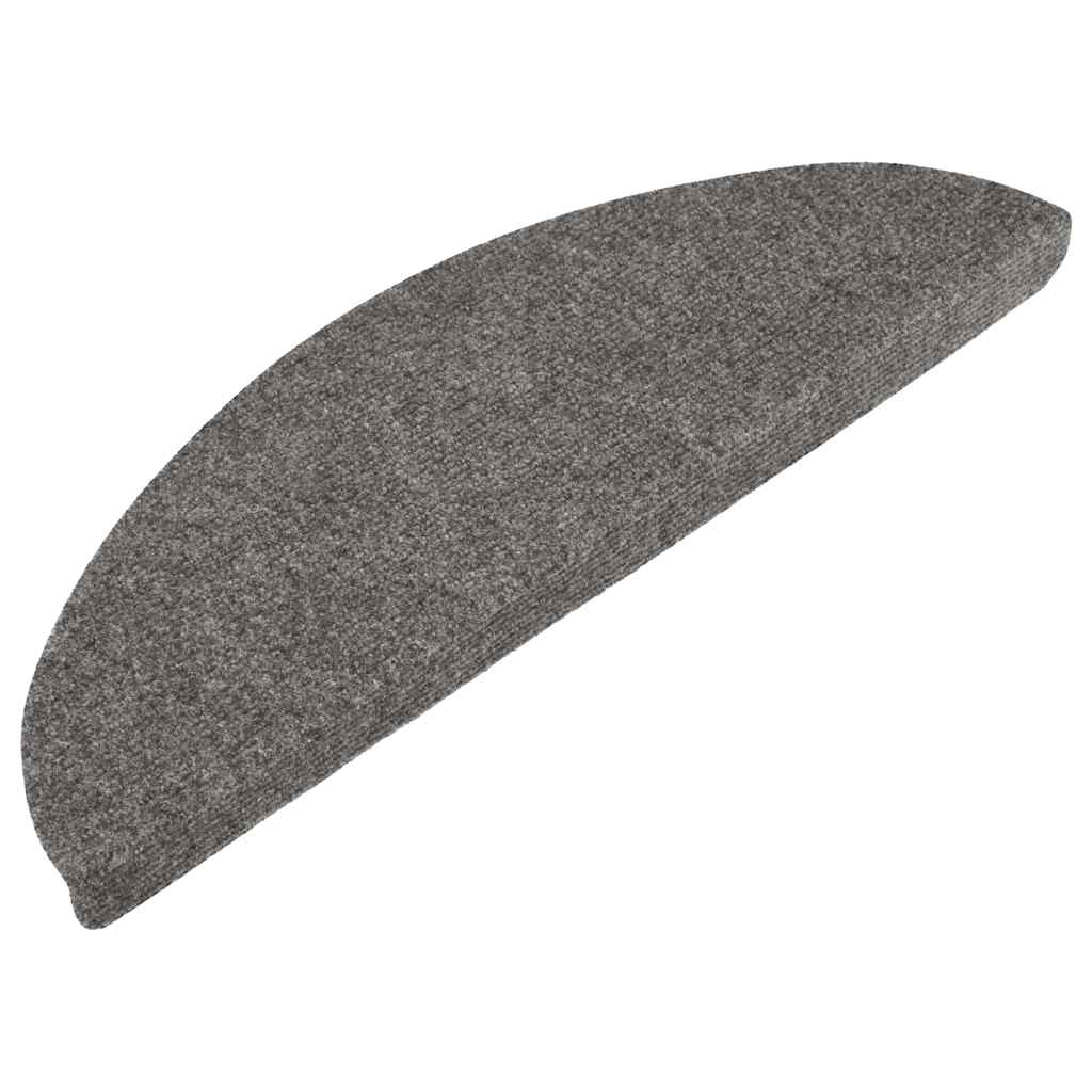Samoljepljivi otirači za stepenice 15 kom 56x17x3 cm sivi