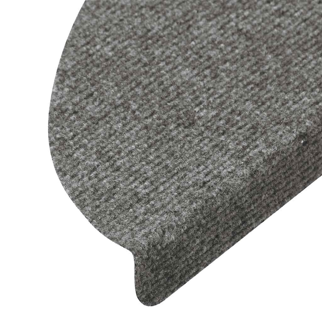 Samoljepljivi otirači za stepenice 15 kom 56x17x3 cm sivi