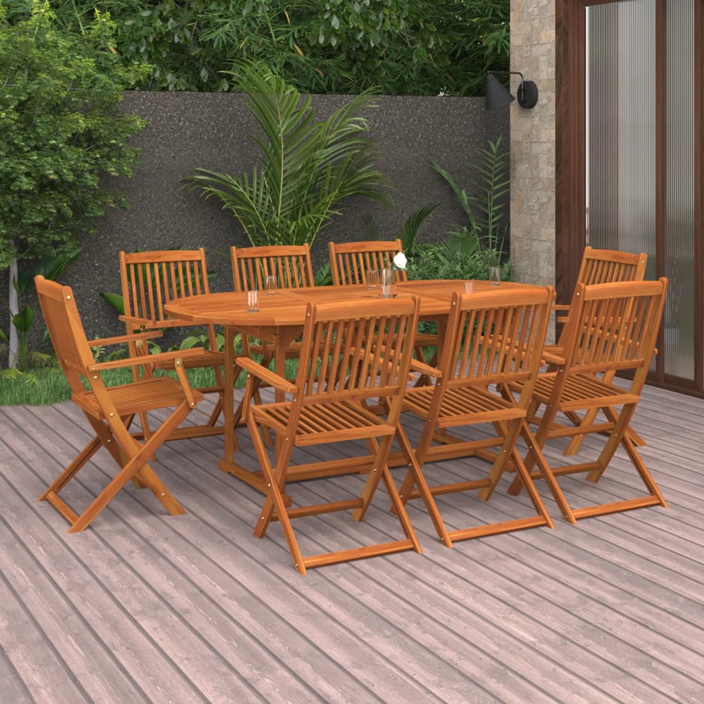9-dijelni vrtni blagovaonski set 180x90x75 cm bagremovog drva