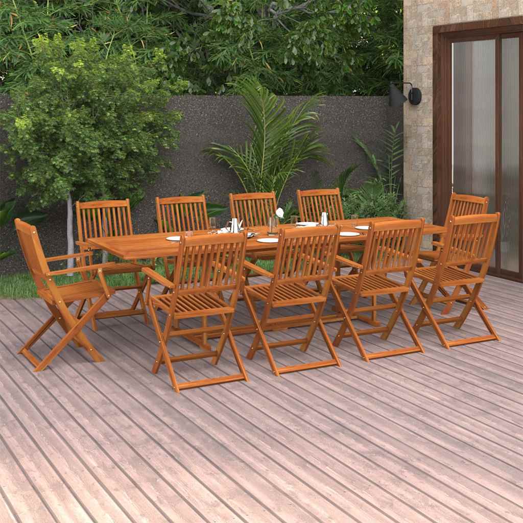 11-dijelni vrtni blagovaonski set 280x90x75 cm bagremovog drva